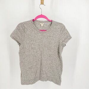 J Crew gray wool blend short sleeve sweater